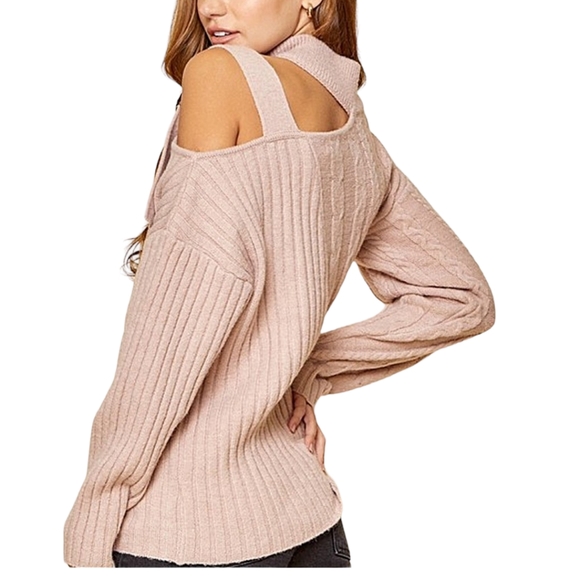 Andree by Unit Multiknit Oat One Shoulder Sweater - Picture 3 of 13